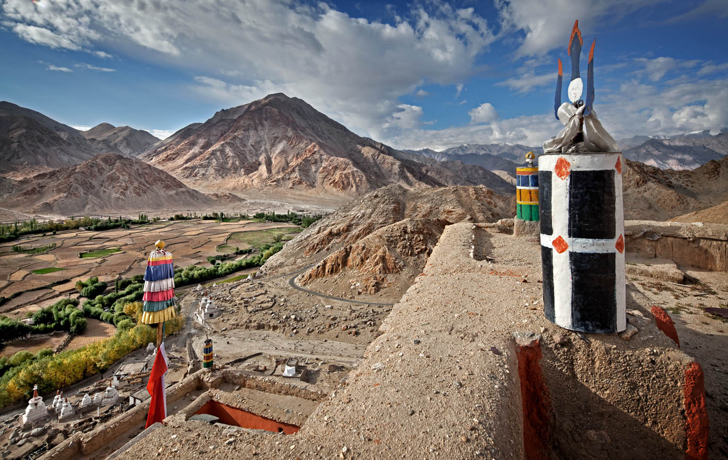 View from the roof, Chemdrey Monastery, Ladakh, India