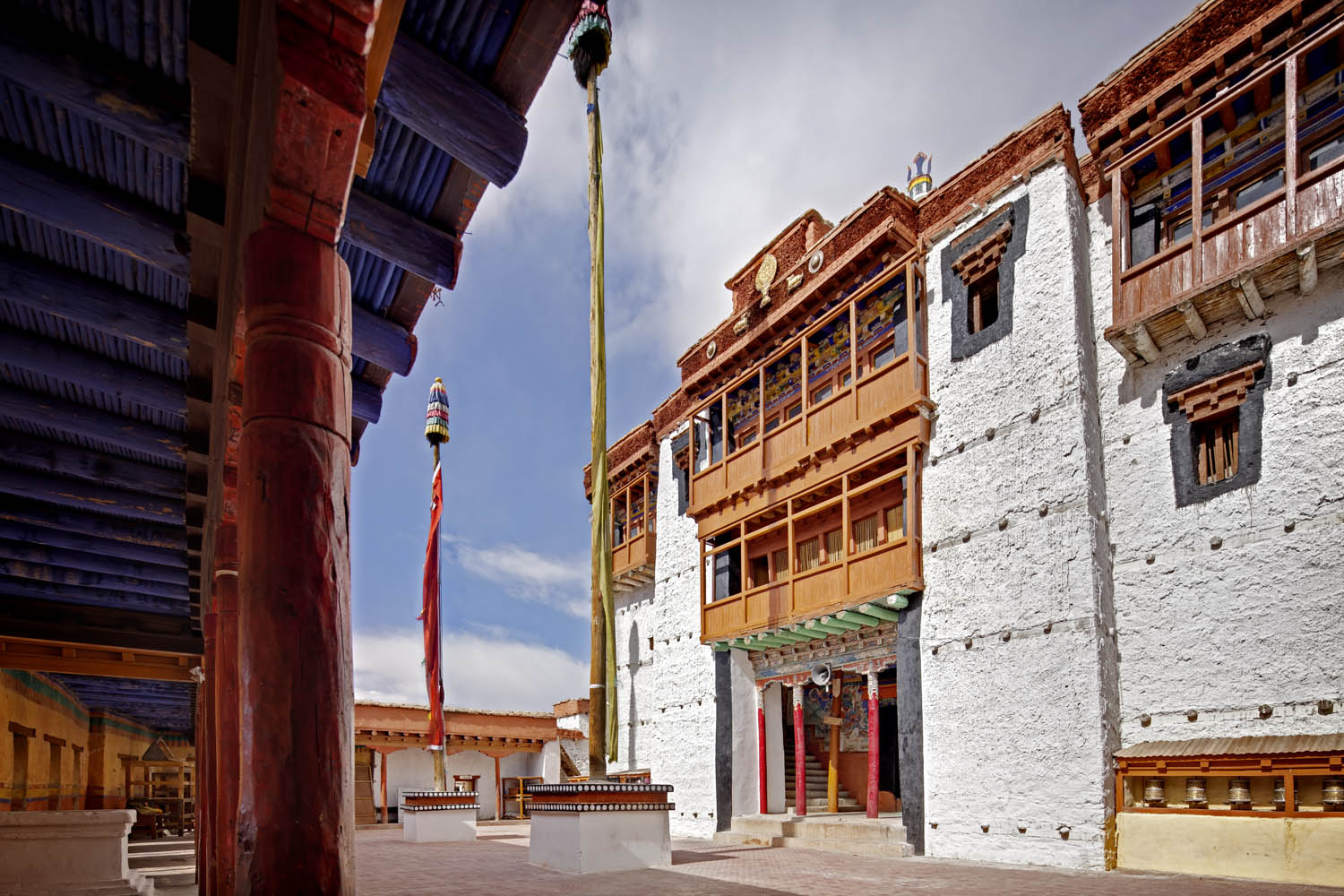 Courtyard & Temple, Chemdrey Monastery, Ladakh, India