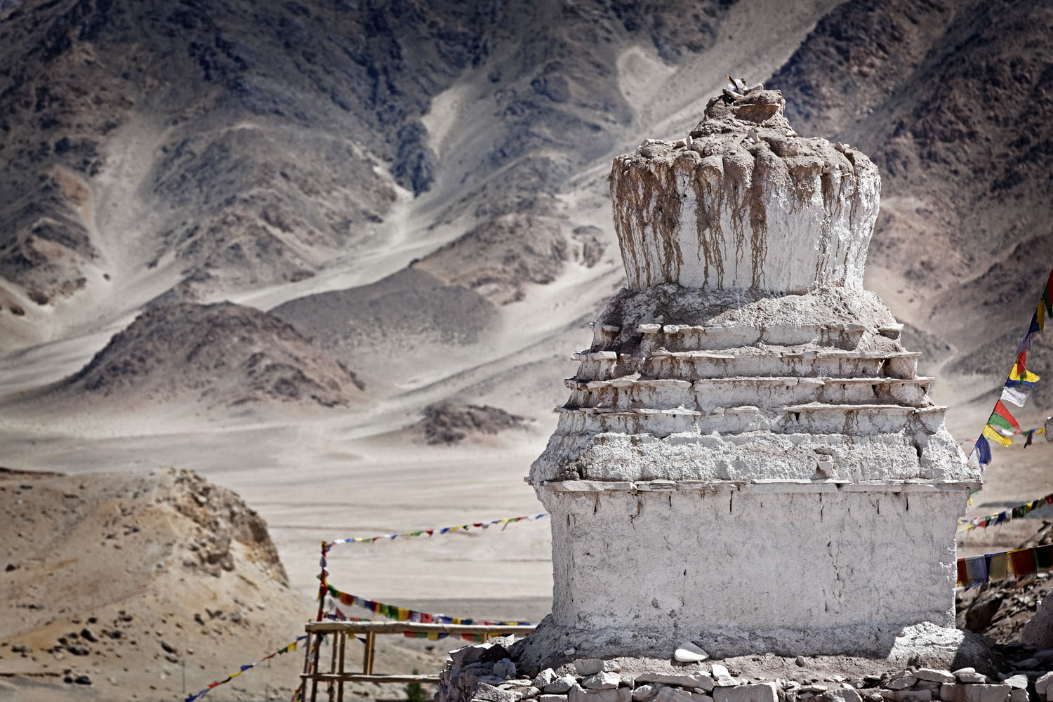 Stupa & desert, Stakna Monastery, Ladakh, India