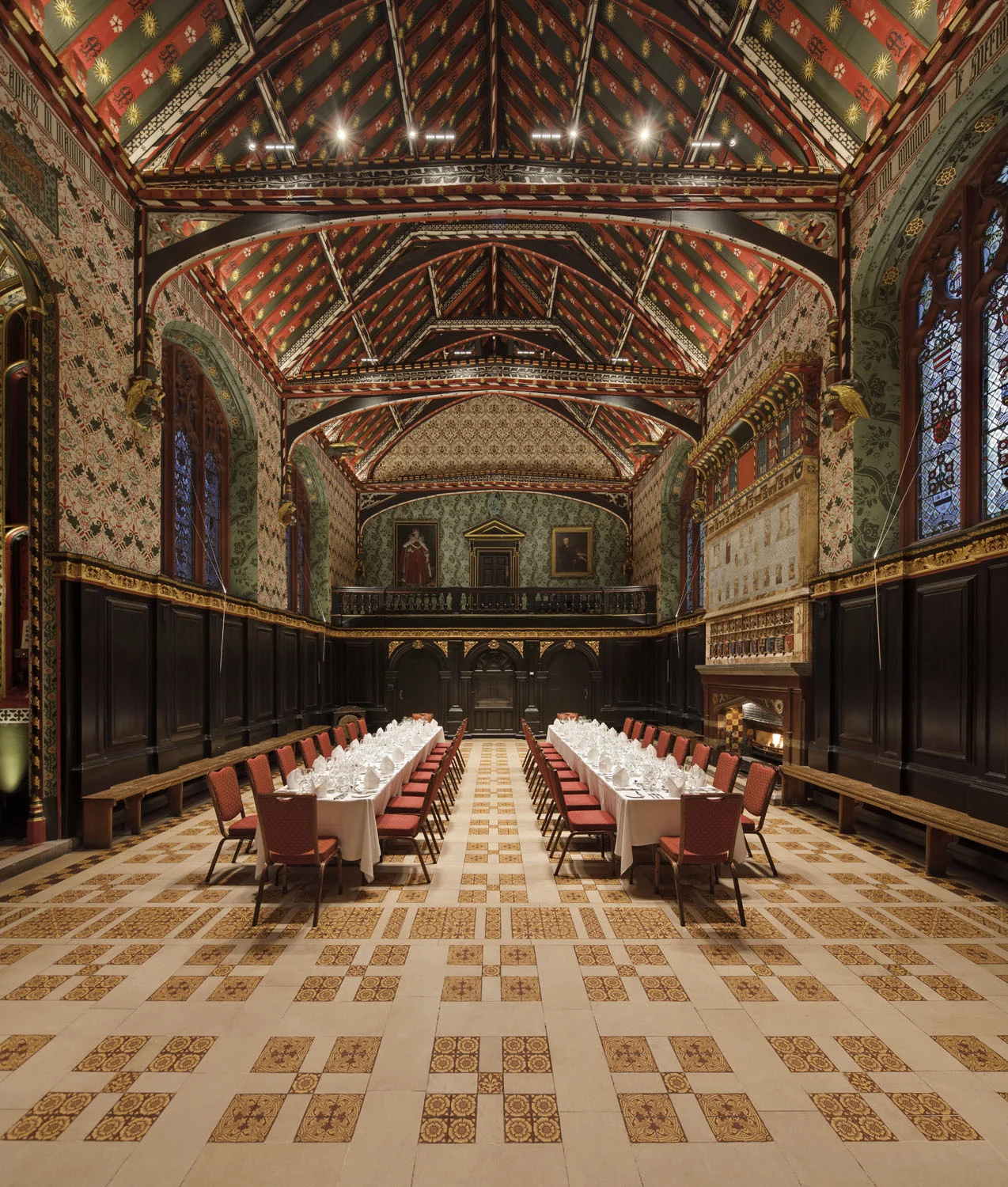 Lighting upgrade - The Old Hall, Queen's College, Cambridge