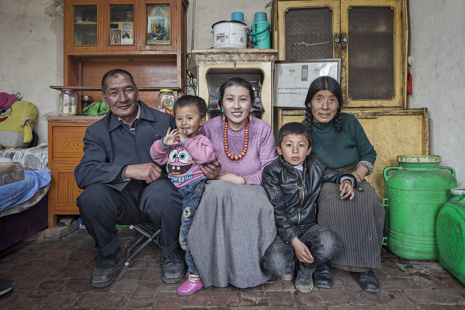  Norlha employee family portraits - for Norlha Textiles in Amdo on the Tibetan Plateau 