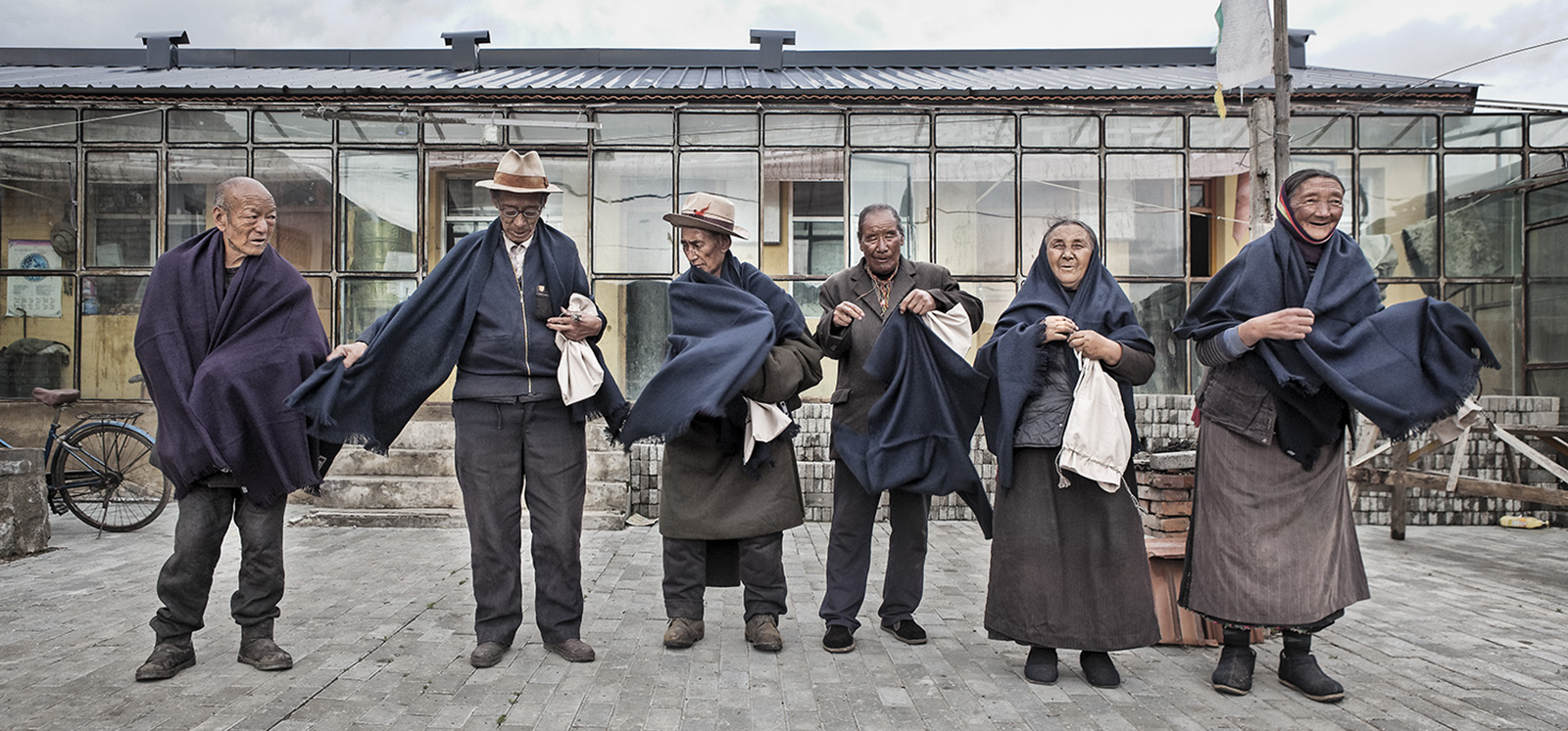  All over 80 year olds in the village of Ritoma, Amdo, Tibet, receive a new scarf for Sagadawa from Norlha Textiles. 