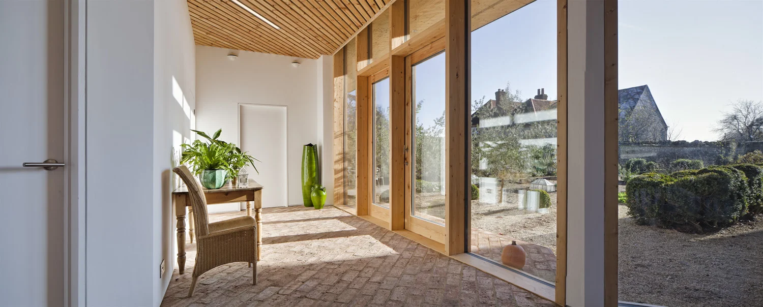 The new extension and barn conversion at Manor Farm, Boars Hill, Oxford, by Transition by Design.