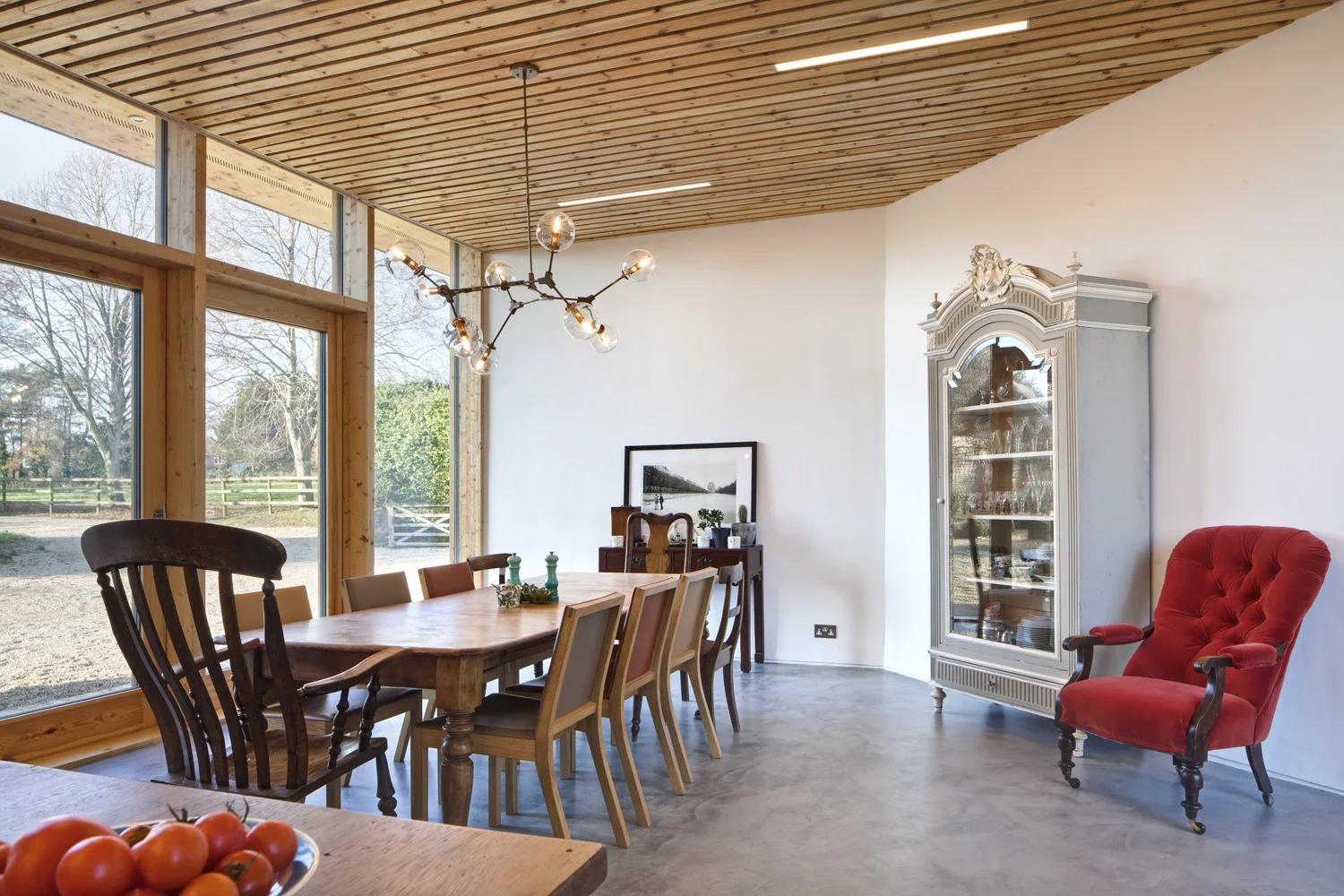 The new extension and barn conversion at Manor Farm, Boars Hill, Oxford, by Transition by Design.