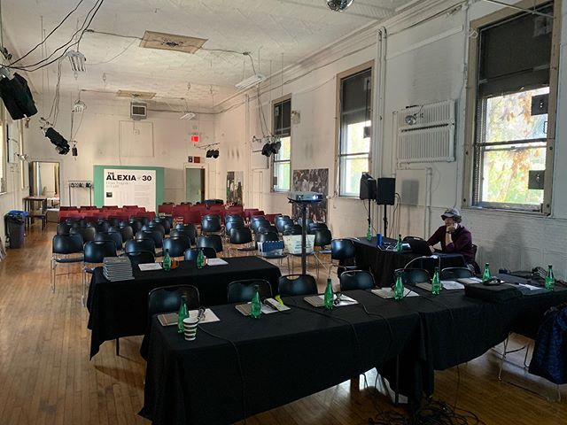 Judging of the 30th Anniversary of The ALEXIA Grants is about to begin at the Bronx Documentary Center. This photo is as we were setting up yesterday. That&rsquo;s Zach Krahmer at the computer.