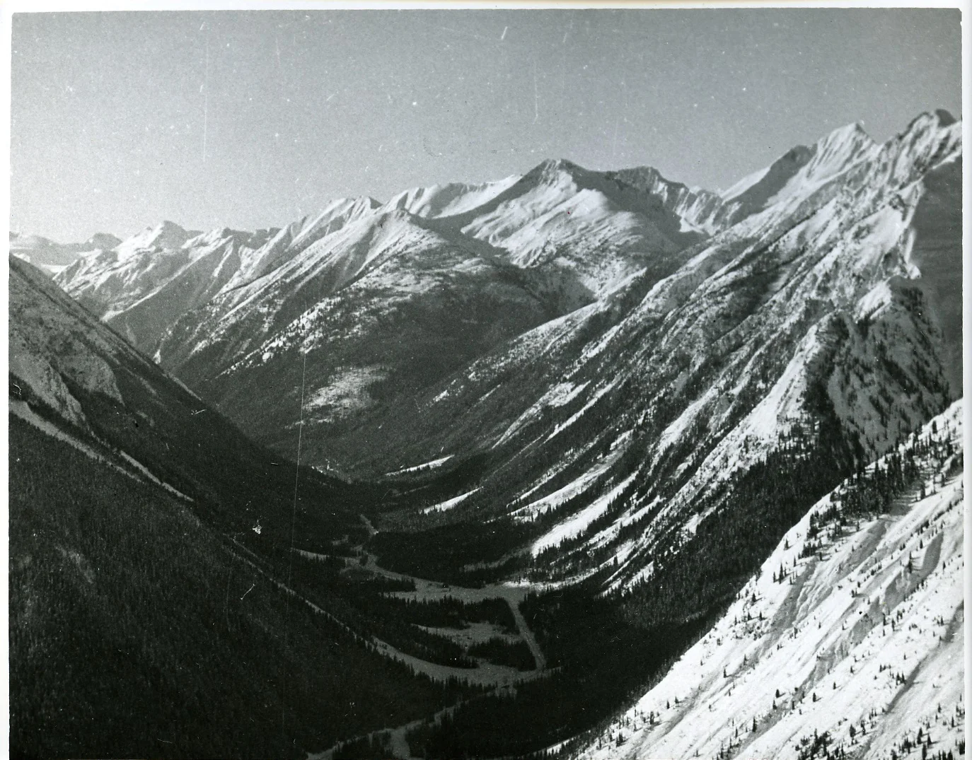 PSA.2 Illecillewaet Valley west of Glacier before forest cleared. Feb 1957