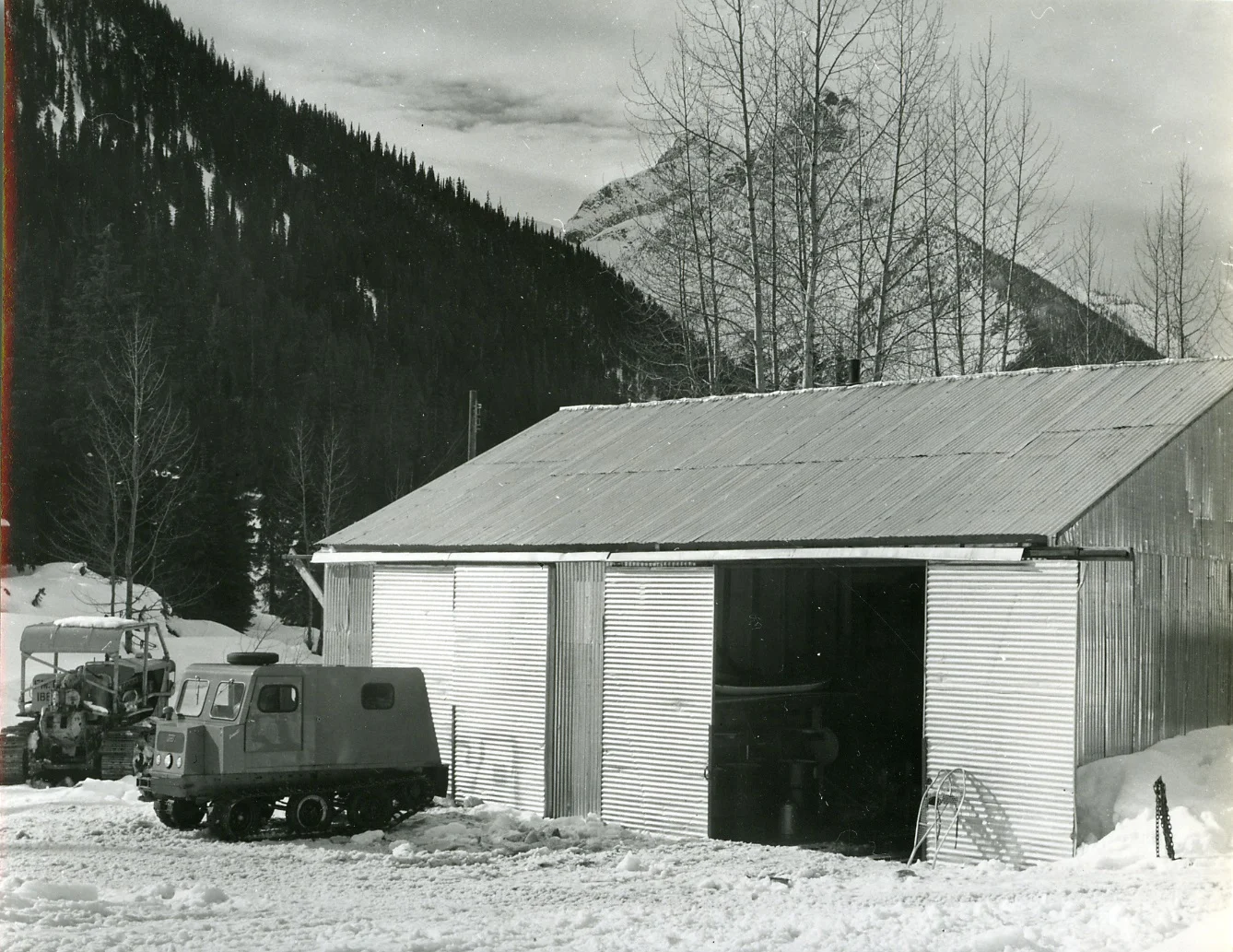 PSA.9 Vehicle maintenance garage at engineering camp, Glacier.
