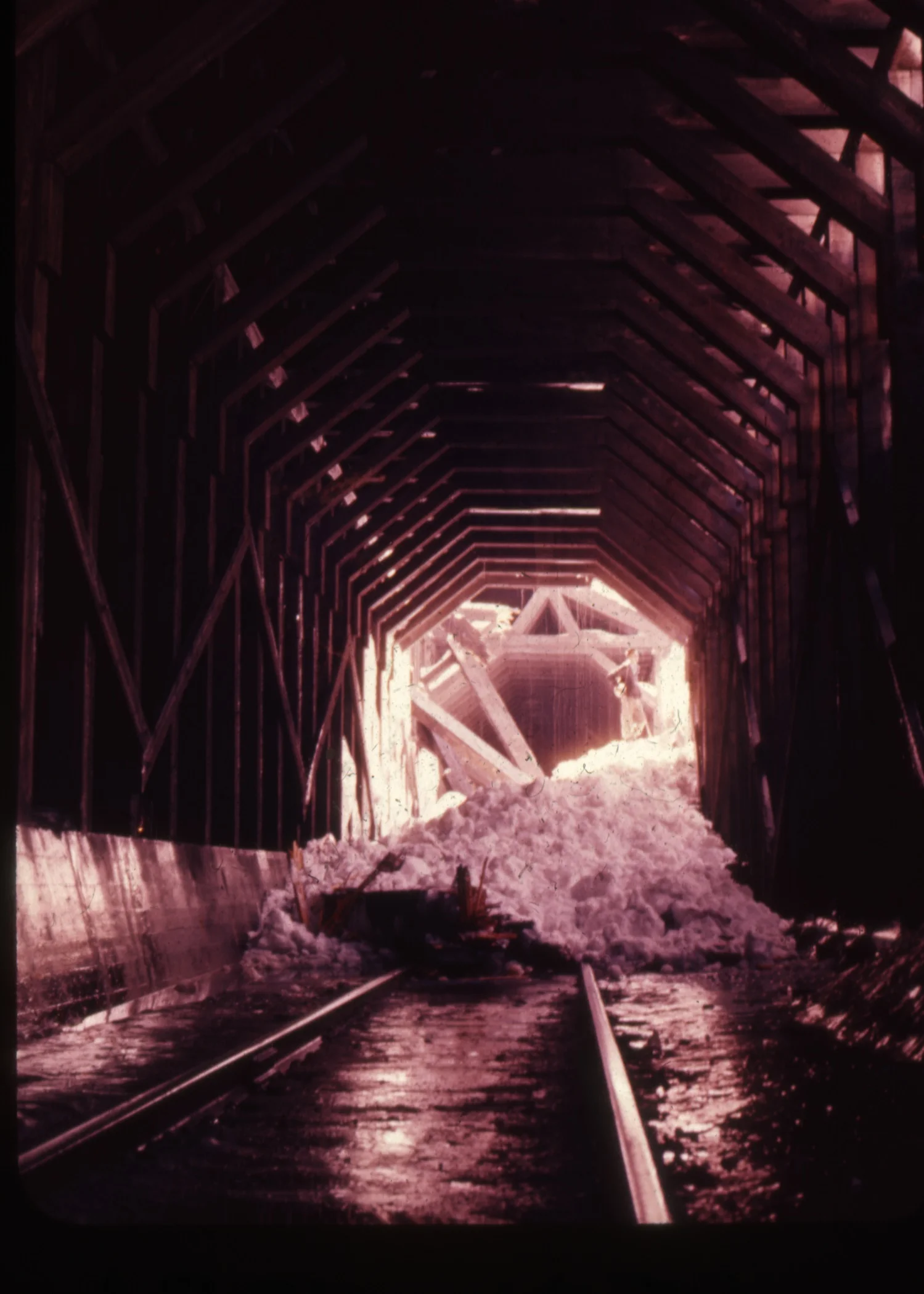 PSS.38 Destroyed CPR Snowshed at Laurie. Apr. 1959