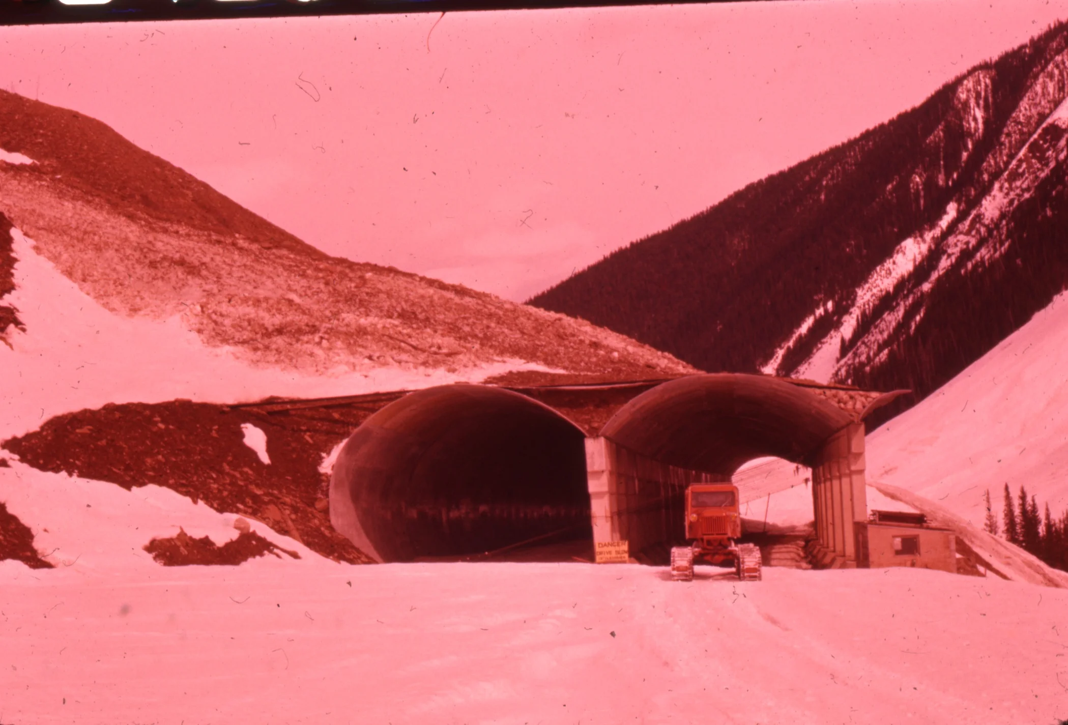PSS.67 Pioneer Snowshed under Construction with Avalanche. Apr. 1961