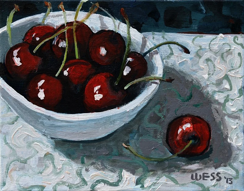 Bowl of Cherries,8x10", SOLD