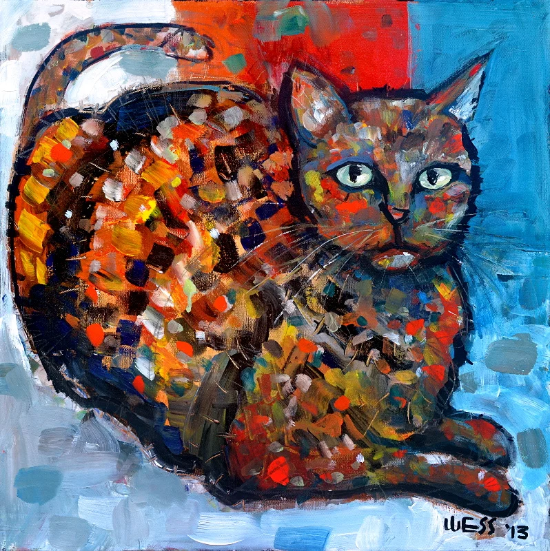 Calico Overdrive, 20x20", $250