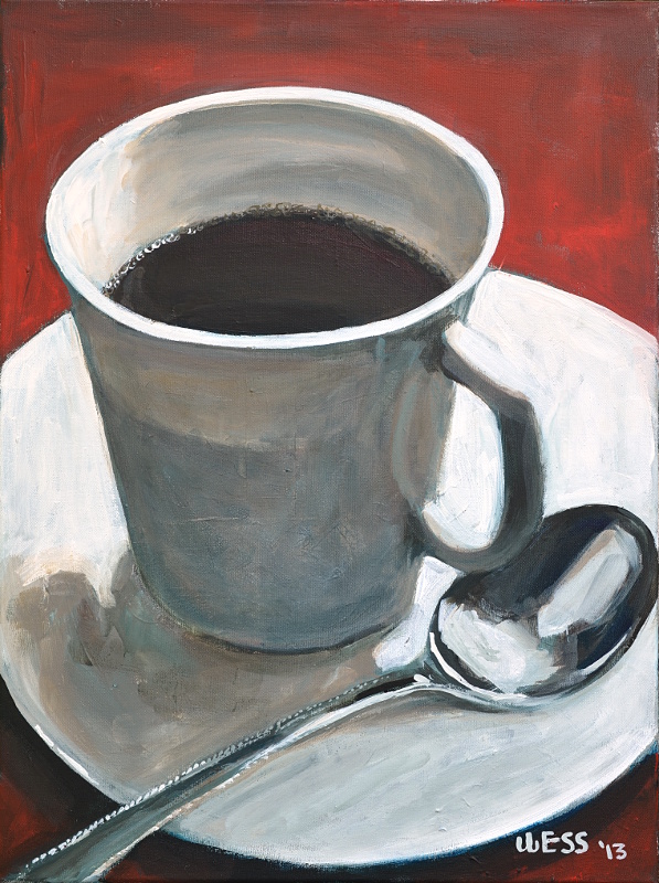 Coffee Cup and Spoon, 24x18"