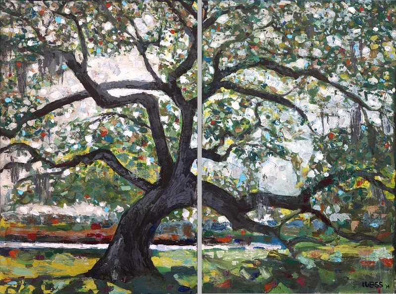 Live Oak, diptych, 2-36x24", SOLD