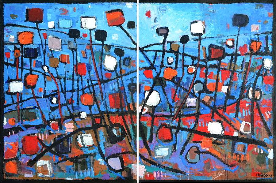 Mad Symphony #4 (diptych), 48x72", N/A