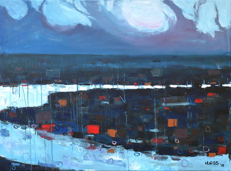 Slow River, 36x48", $1400 (no. 1039)