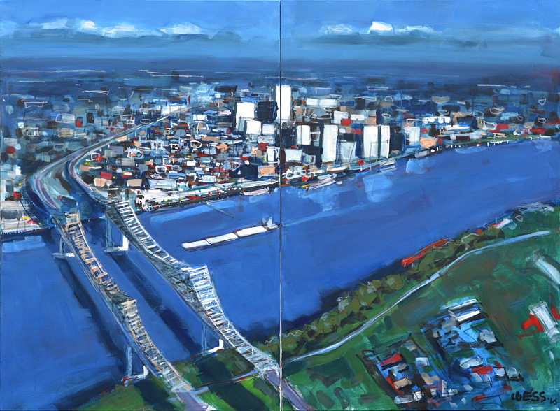 NOLA diptych, 36x48" (total), $1200
