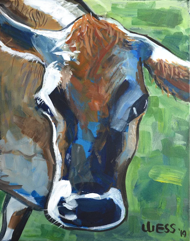 Curious Cow, 14x11”, $200