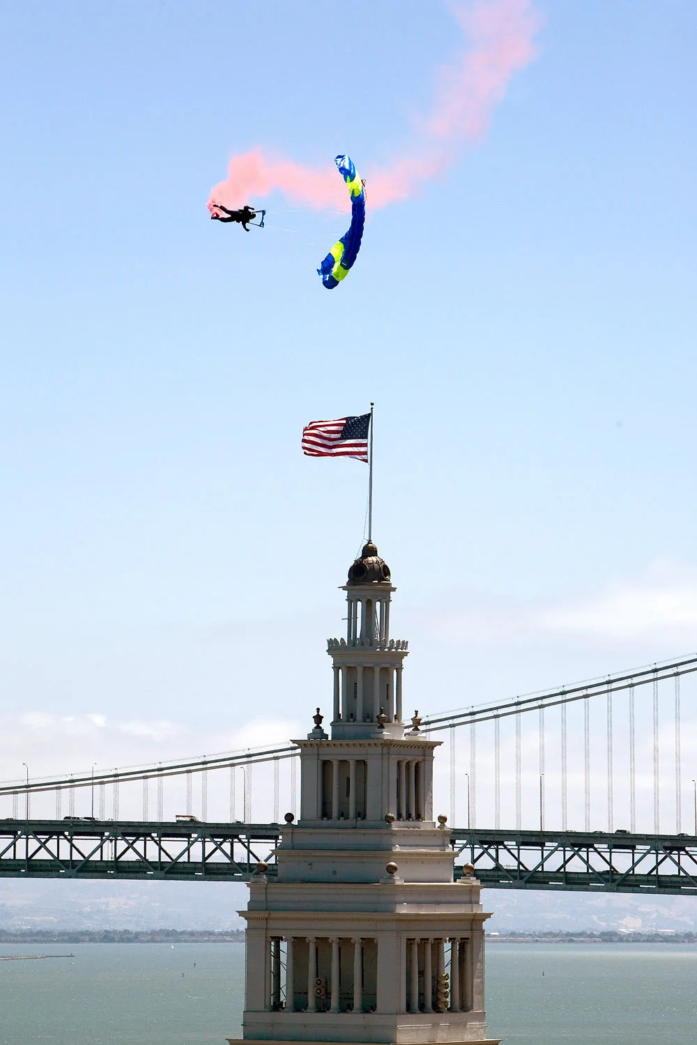 Parachute over Ferry Building San Francisco 