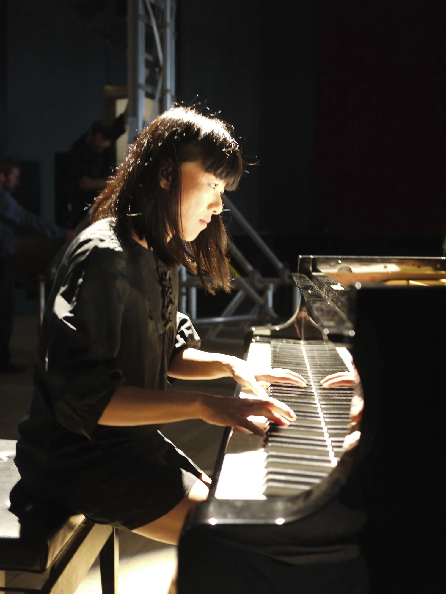 Performing "Seven Haiku" by John Cage, De La Warr Pavillion, 2011