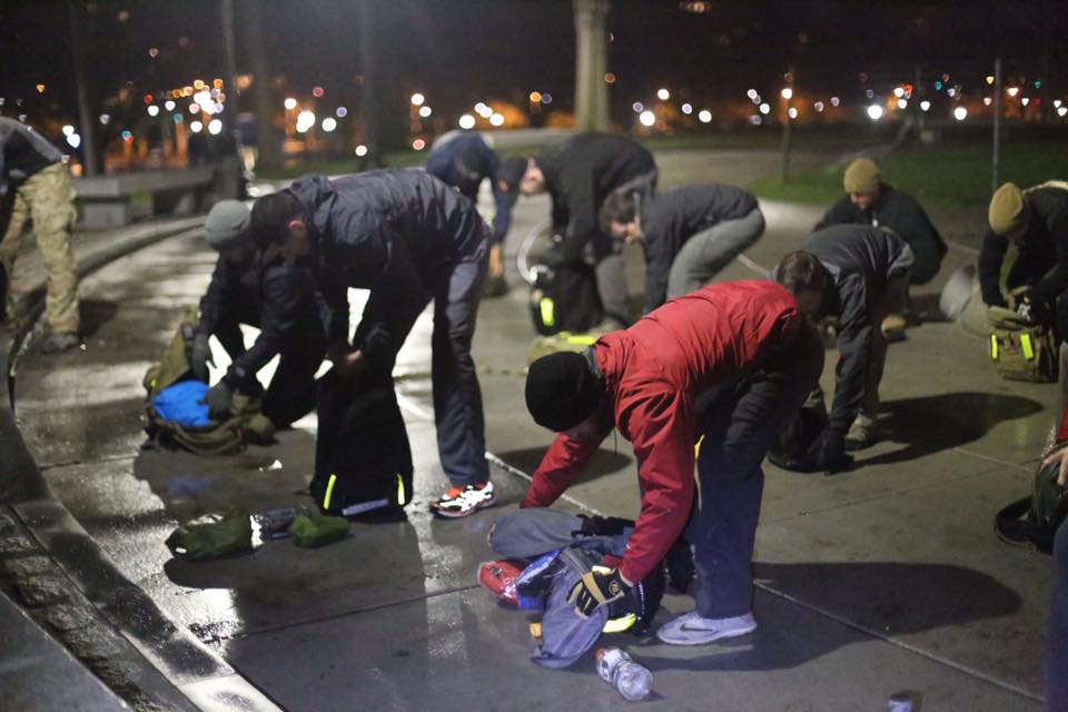 Right from the start... Dumping the rucks.