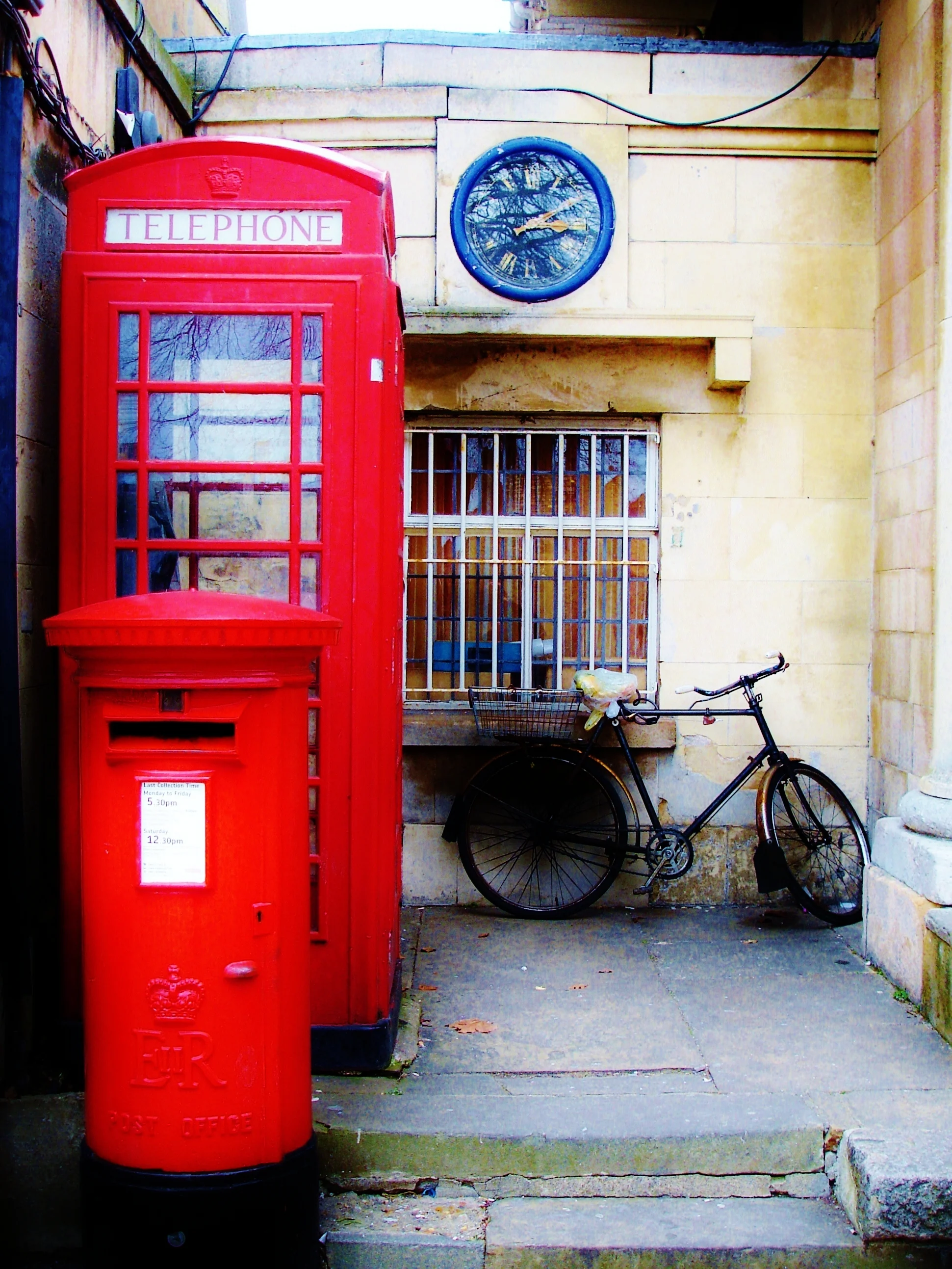 Post Box, Telephone Box and Bicycle