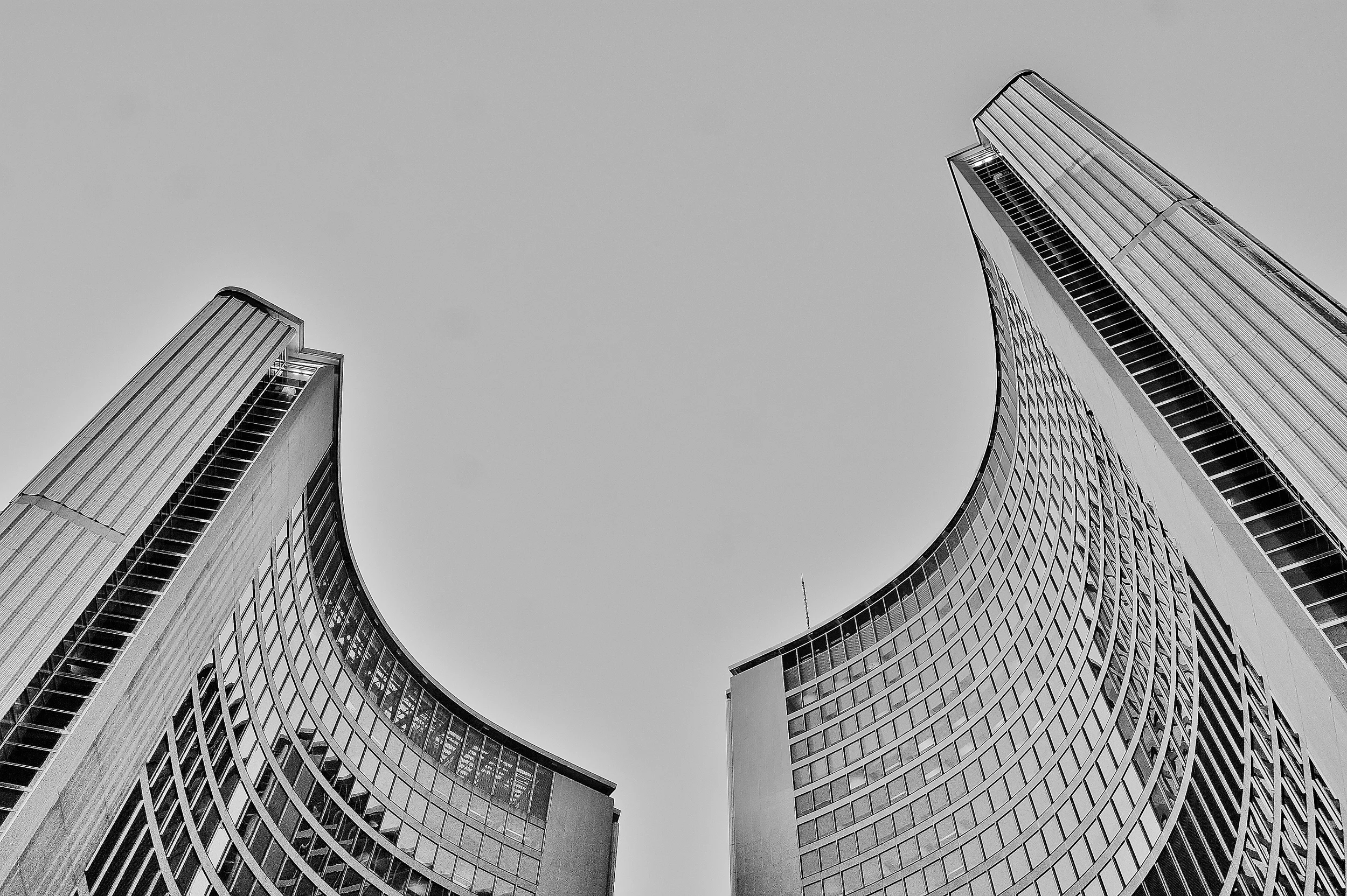 City Hall Towers in Black and White