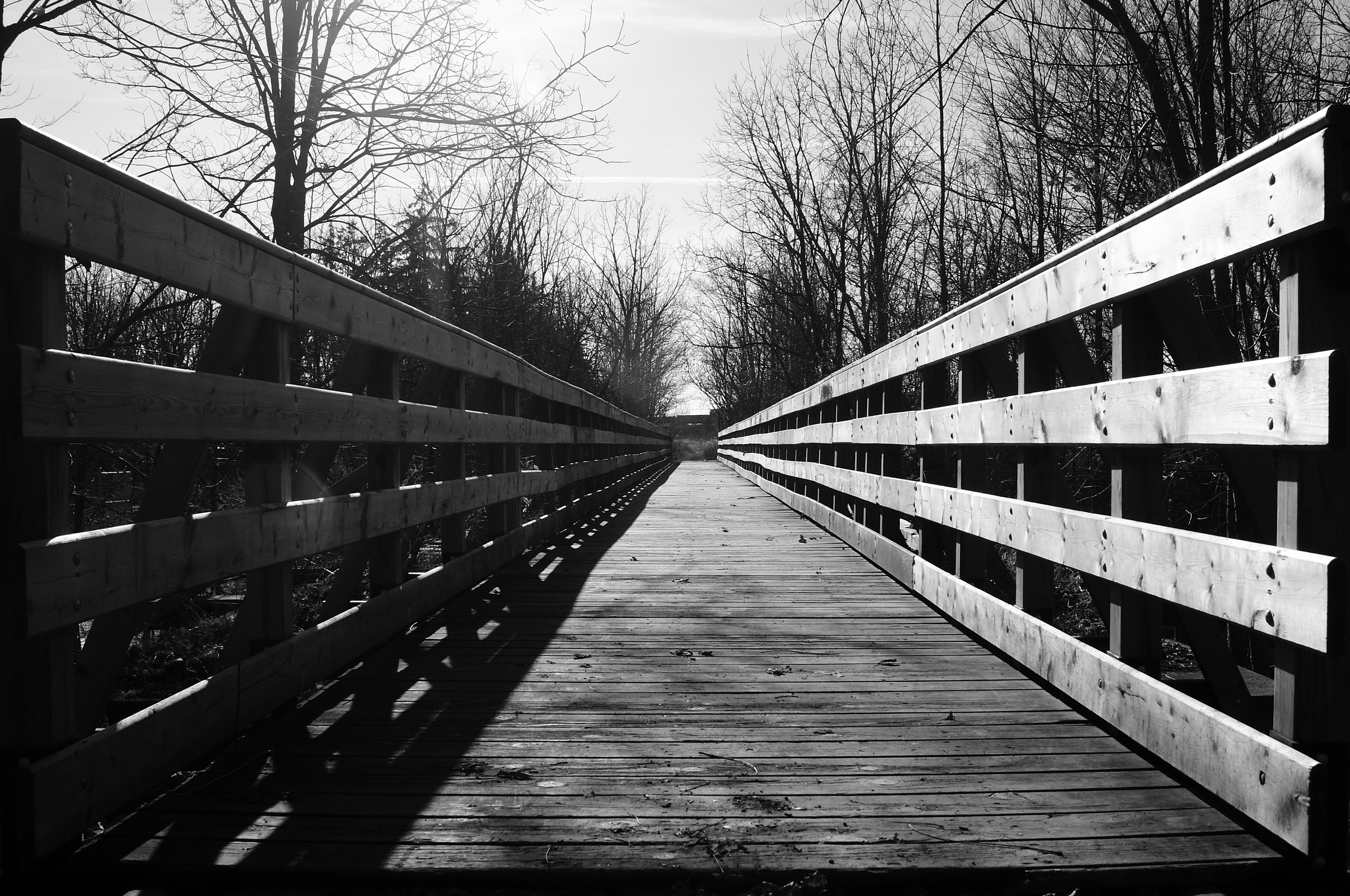 Bridge Vanishing Point in Black & White