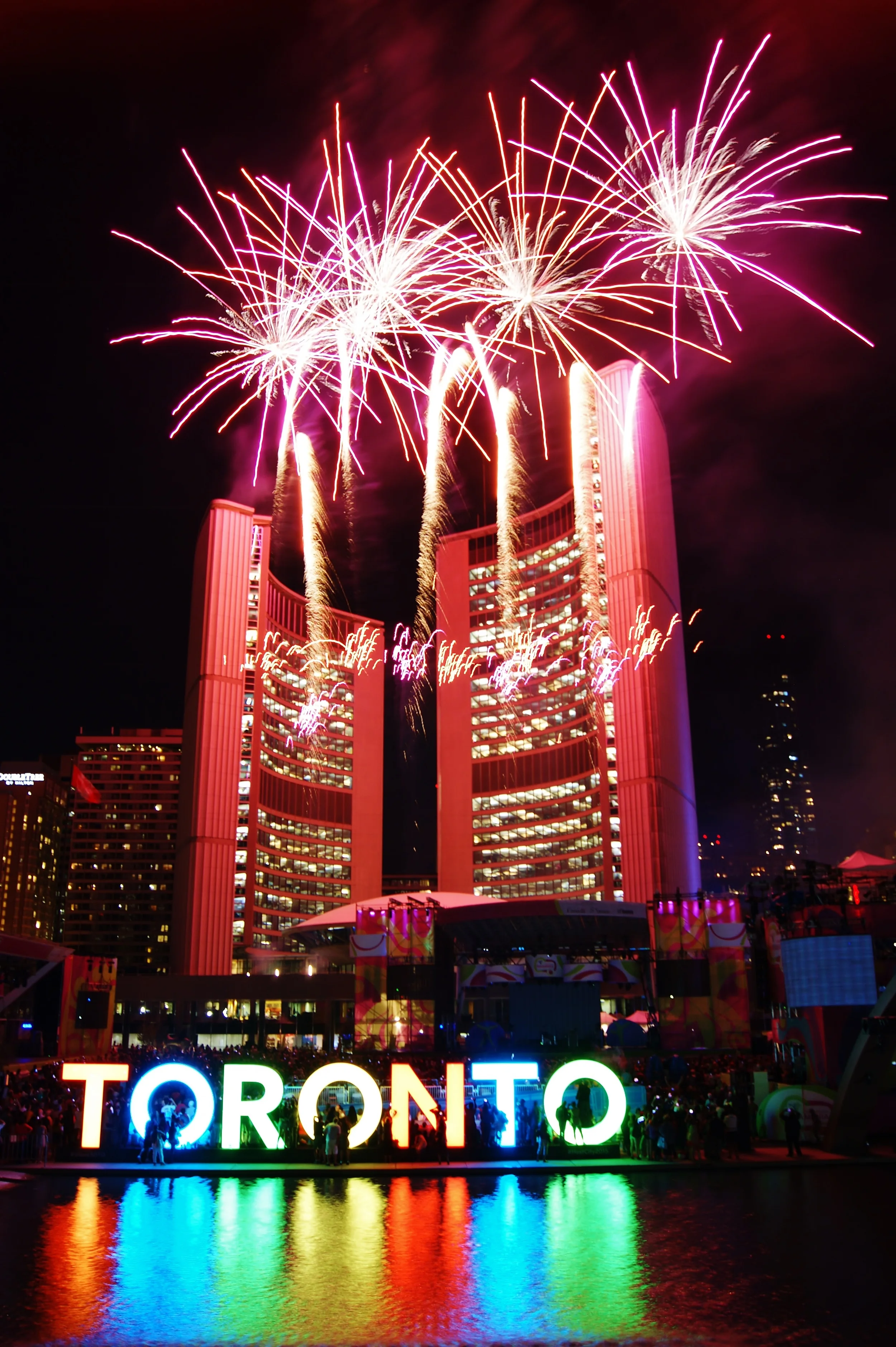 City Hall Pretty in Pink.