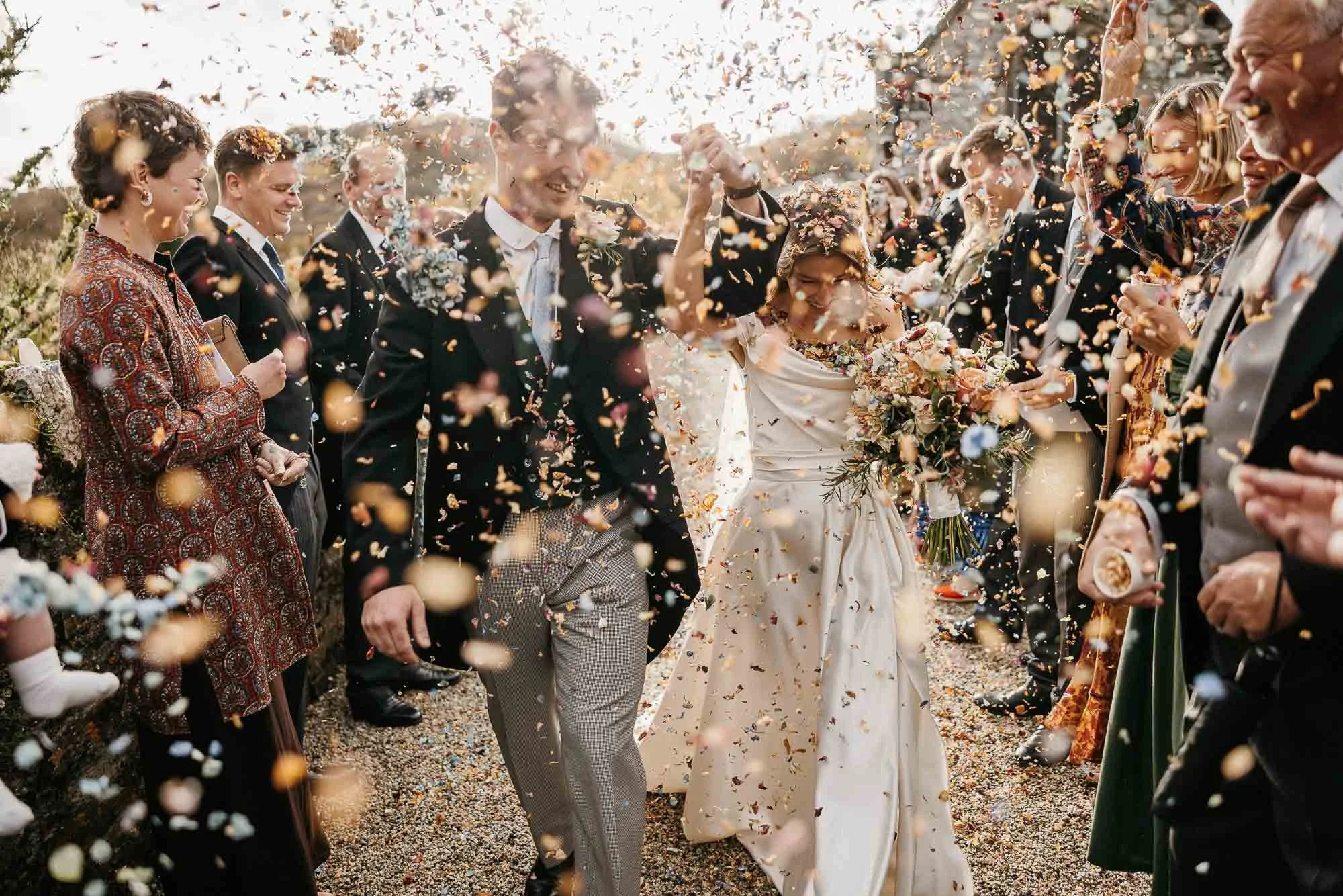 Boconnoc Estate wedding photography nick walker captures amazing confetti moment