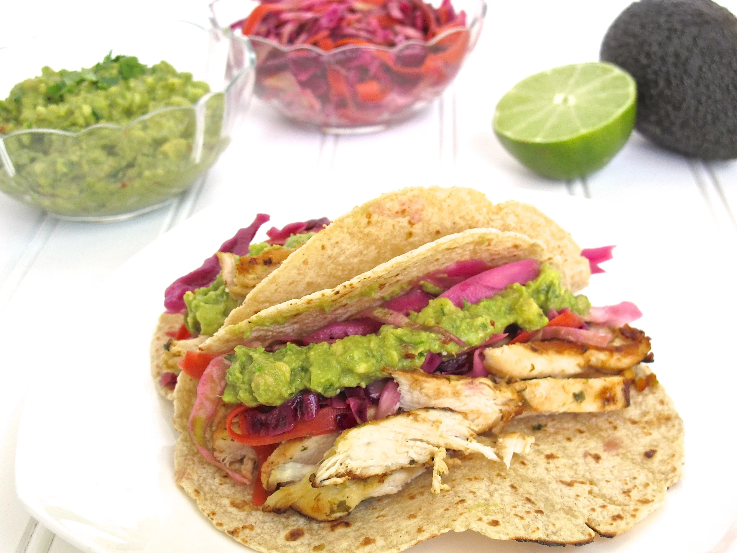 Paleo Chicken Tacos with Spicy Cabbage Slaw