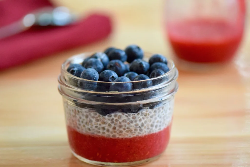 Berry Patriotic Chia Seed Pudding {Paleo, Vegan, Gluten Free}