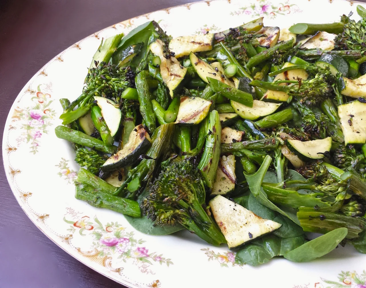 Grilled Green Vegetable Salad {Paleo, Whole30}