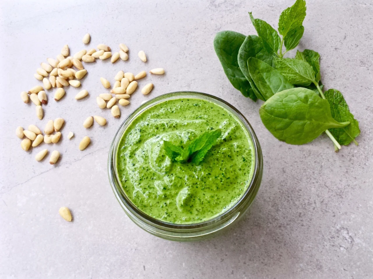 Vegan Spinach Mint Pesto