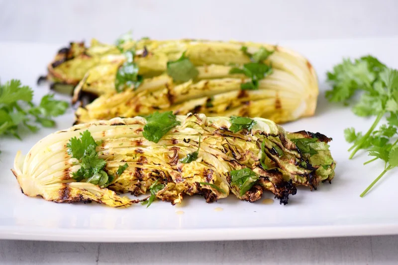 Grilled Cabbage with Asian Lime Dressing {Paleo, Whole30}