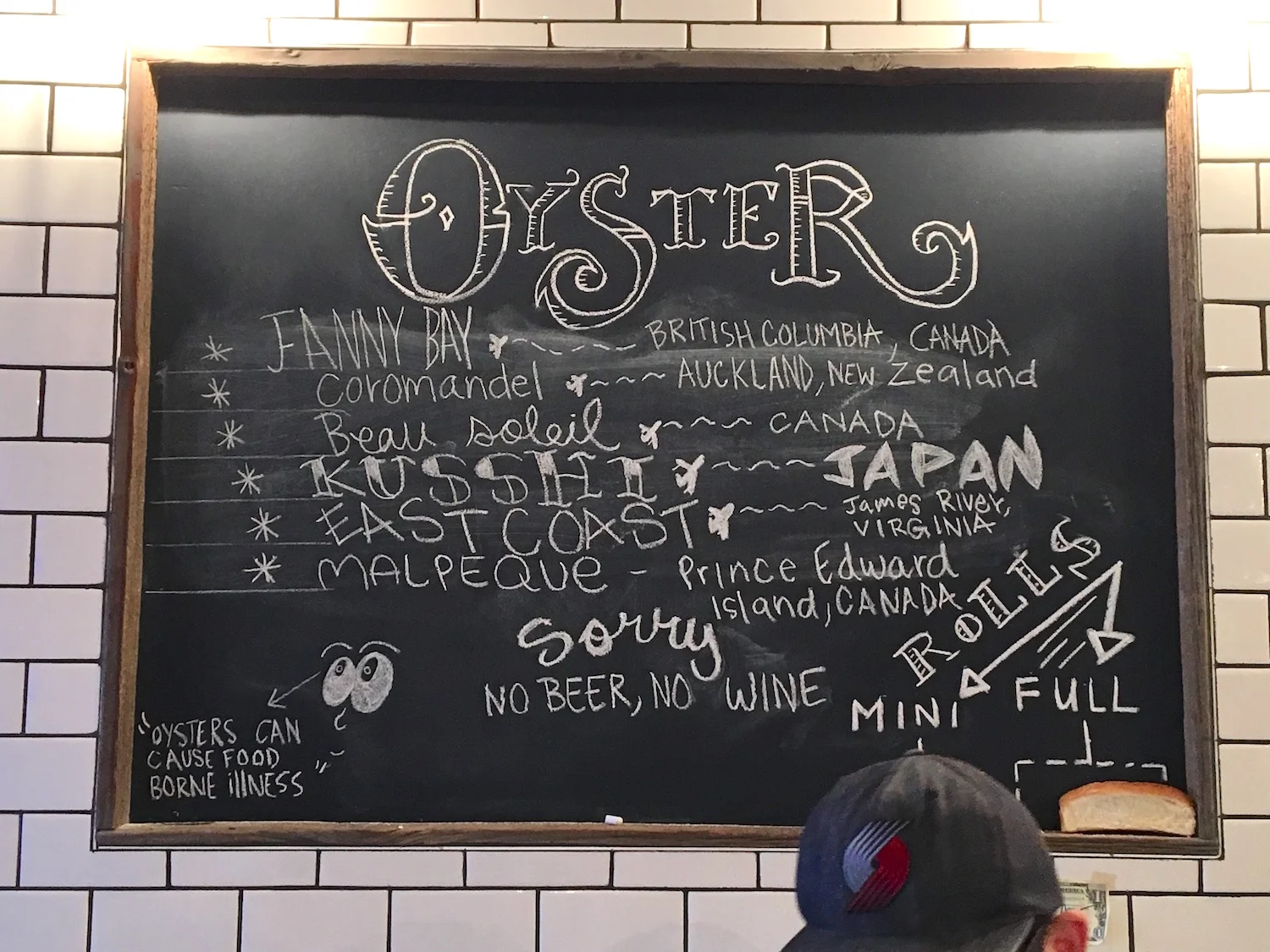 Knuckle and Claw oyster menu.JPG
