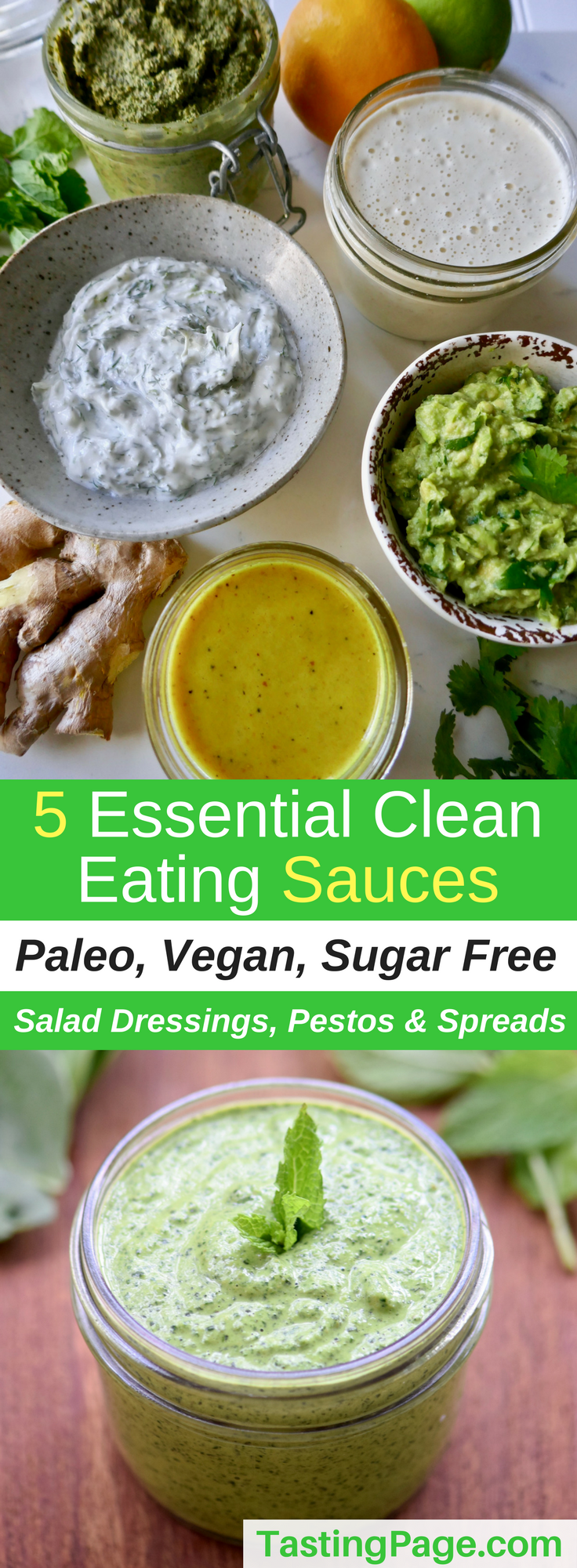 5 Essential Clean Eating Sauces {Paleo, Whole30, Vegan} — Tasting Page