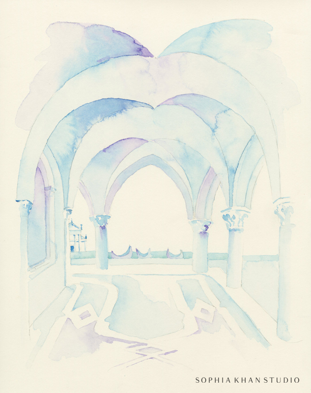 Watercolor on Arches paper. Copyright © Sophia Khan