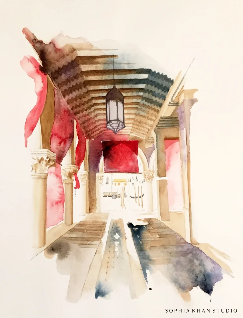 watercolor on Arches paper, copyright © Sophia Khan