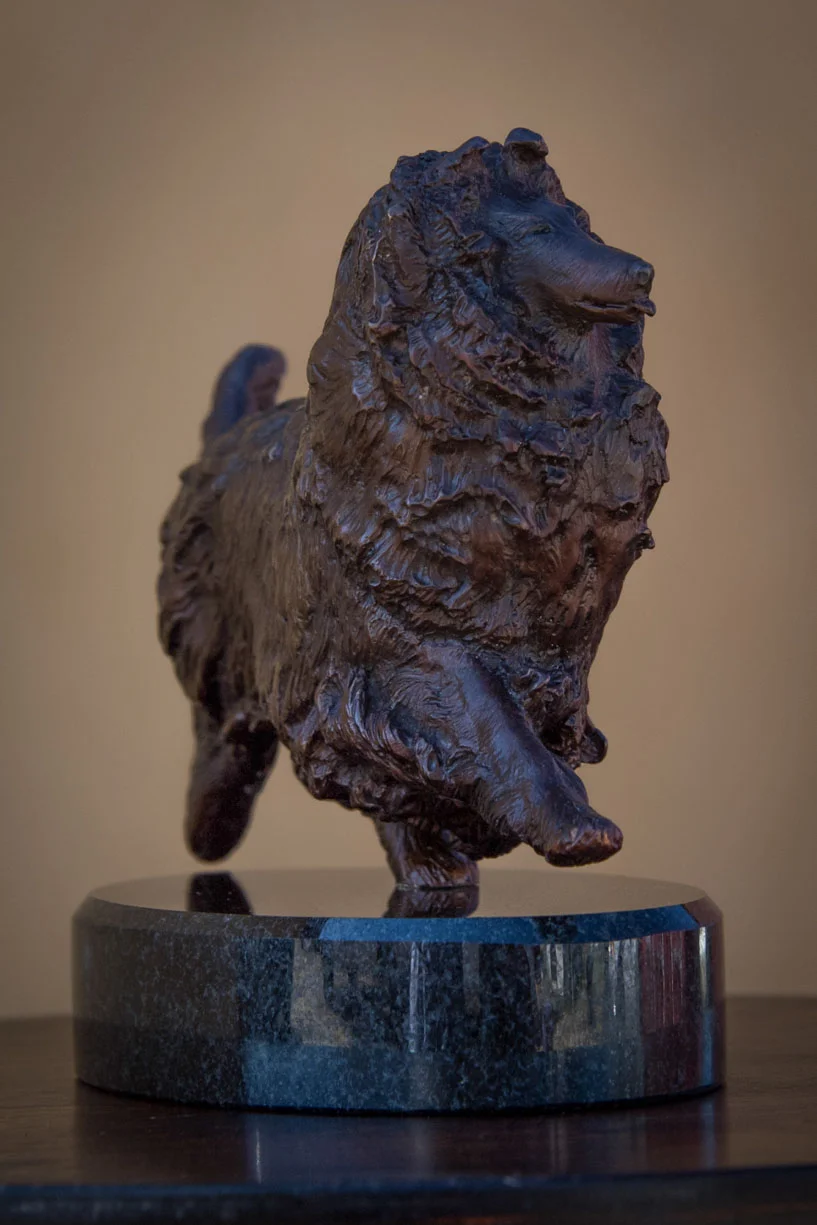 This is "Tirzah Gaiting" which measures 8"L x 5"H x 2.5"W and weighs 10+ lbs!. It is a Limited Edition of 25. $950 plus S&H. (Includes granite base.)