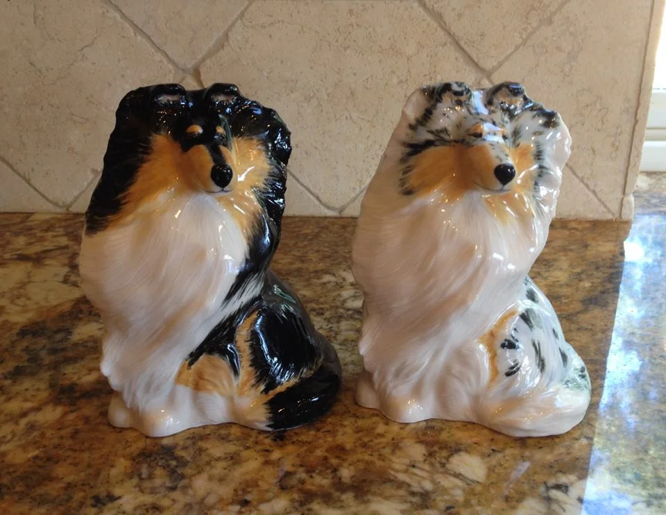 "Sitting Collies" 5 5/8"H x 4 1/4" L x 3 1/2"W ~$110 plus S&H.