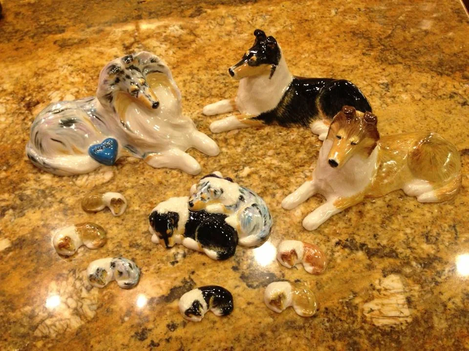 Some of my first porcelain sculptures and relative sizes.