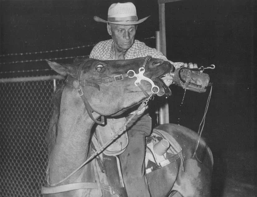 Wendell & Nugget at the end of the ride in 1961 ~ Charlie Barieau photo.