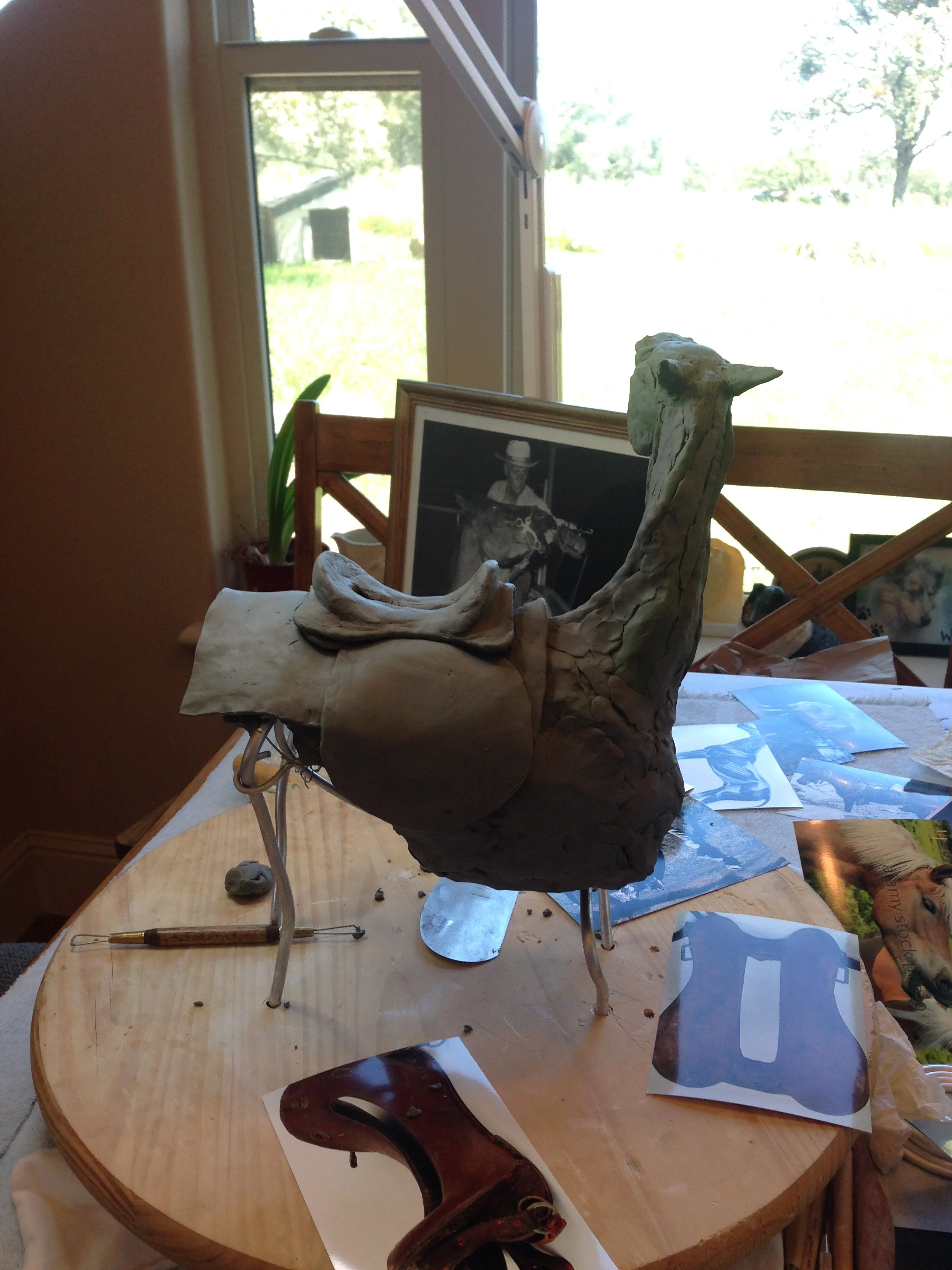 Laying out the saddle.