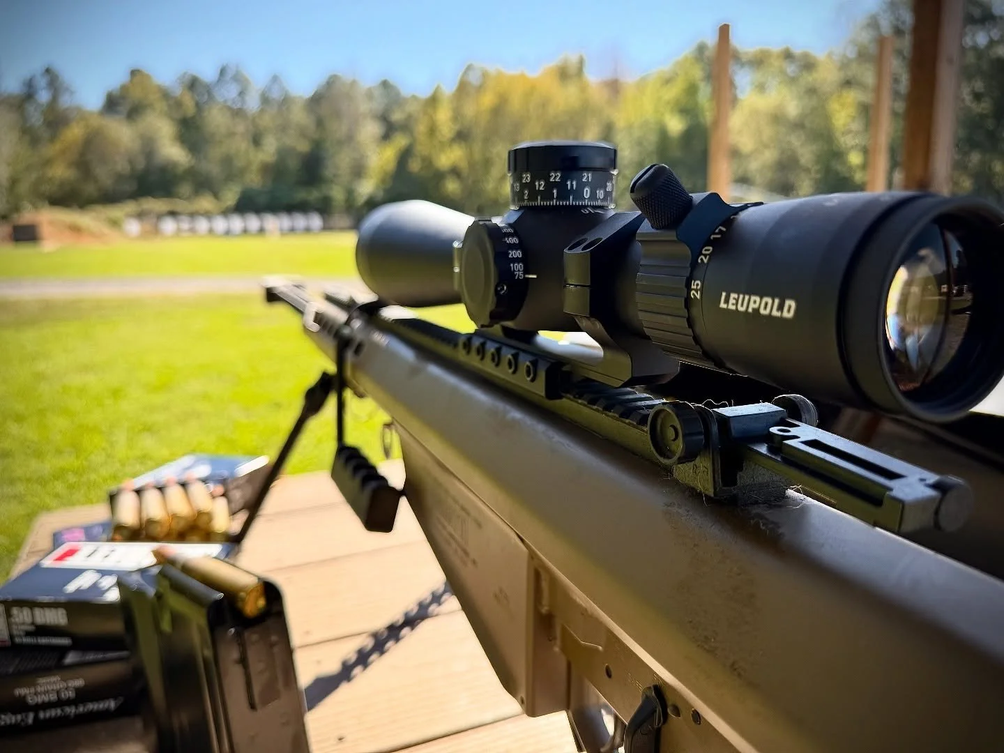 Thanks to the Oneonta Police Department for letting use their office, to get her sighted in enough for my upcoming @barrettfirearms long range shooting class this weekend. #xdman #50bmg #rifle #shooting #outdoors #police #sniper #leupold #guns #pewpr