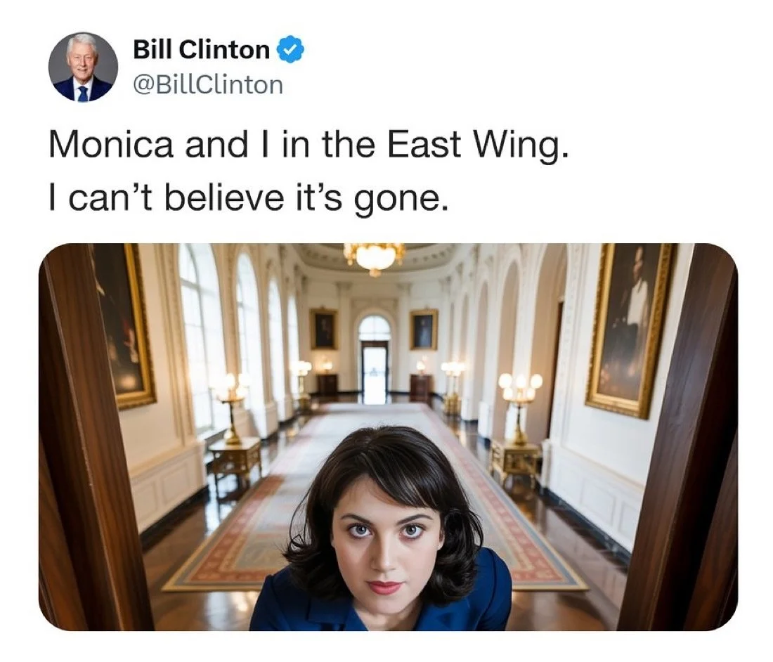 Damn all those memories….just gone #xdman #whitehouse #merica #trump #usa #tds #4547 #clinton #monicalewinsky  #bj #funny