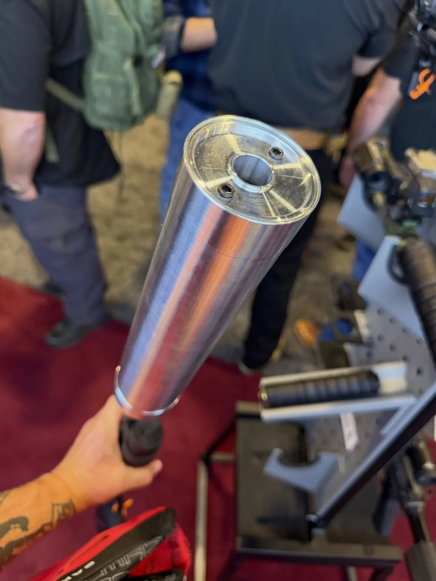 Wow, cool! @jkarmament recreated the shotgun suppressor from No country for old men! I need need need this, limited run of 69 gun and shotgun combo. #shotshow #guns #nra #pewpew #shotguns