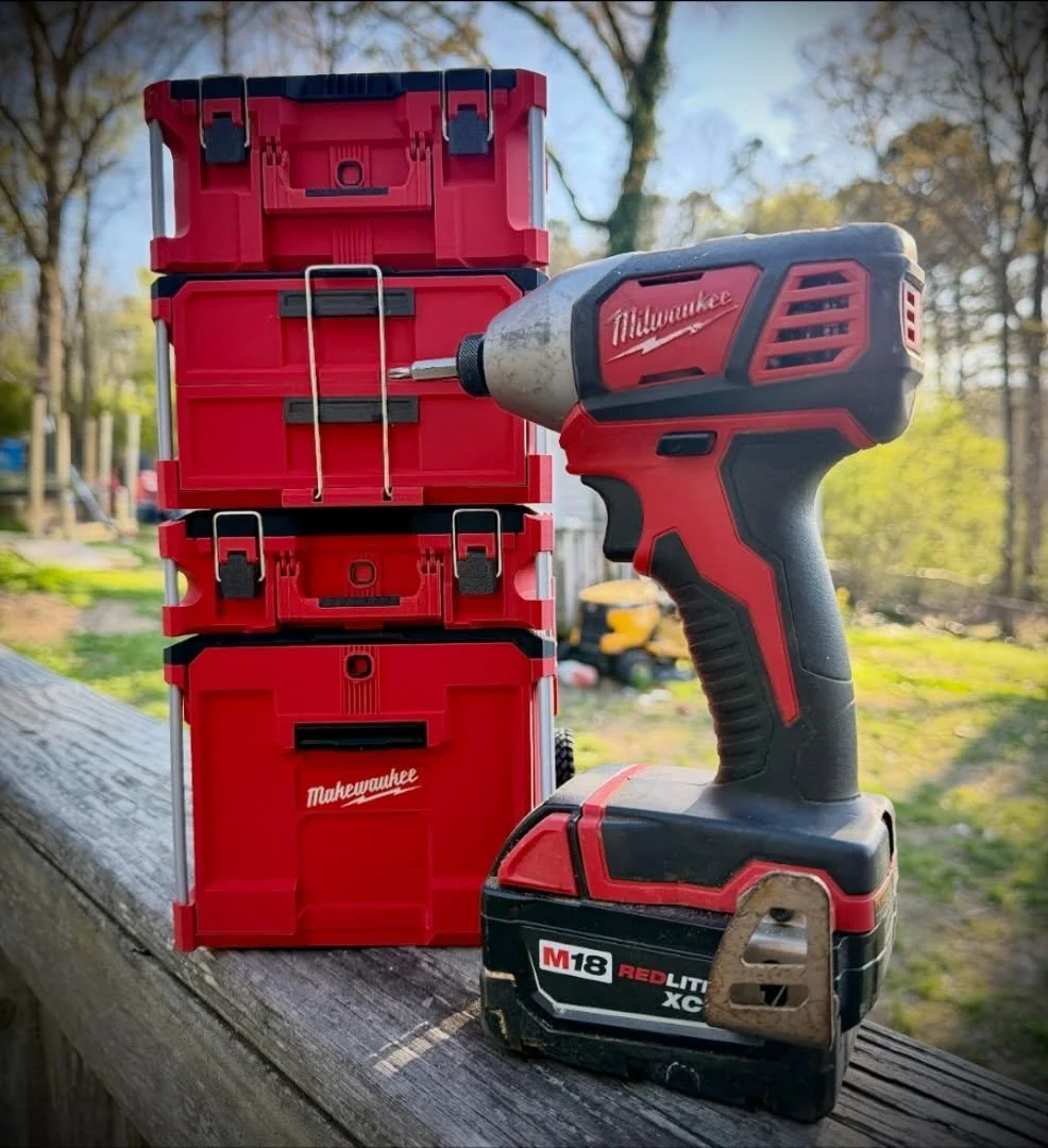 When your GI Joes can&rsquo;t get caught on the job with Ryobi, you flex the Miniature working Milwaukee Packout set from Etsy #tools #milwaukee #men #homedepot #toys