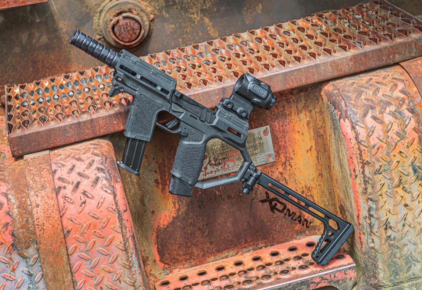 How about a before pic of the @heighthdefense @springfieldarmoryinc Echelon PDW chassis. @battlecocktactical did a fantastic job on the stippling, but even though she is stunning&hellip;I still have to add a paint job to make her truly one of a kind.