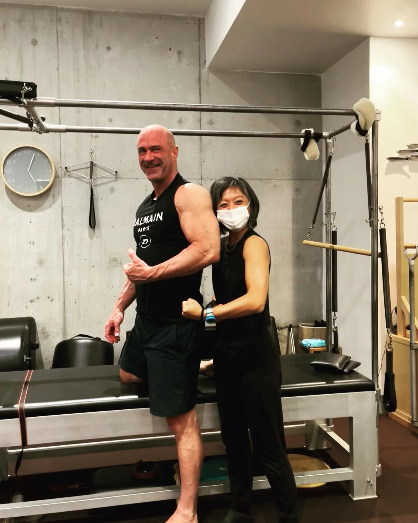 Channeling 80&rsquo;s Twins with Arnold Schwarzeneg and Danny DeVito with client @bigbrett1971 - it&rsquo;s no wonder who is who #pilates #pilatesstudio #pilatessurryhills #sydneypilates #pilatessydney #truepilates #truepilatessydney #fitness #exerci