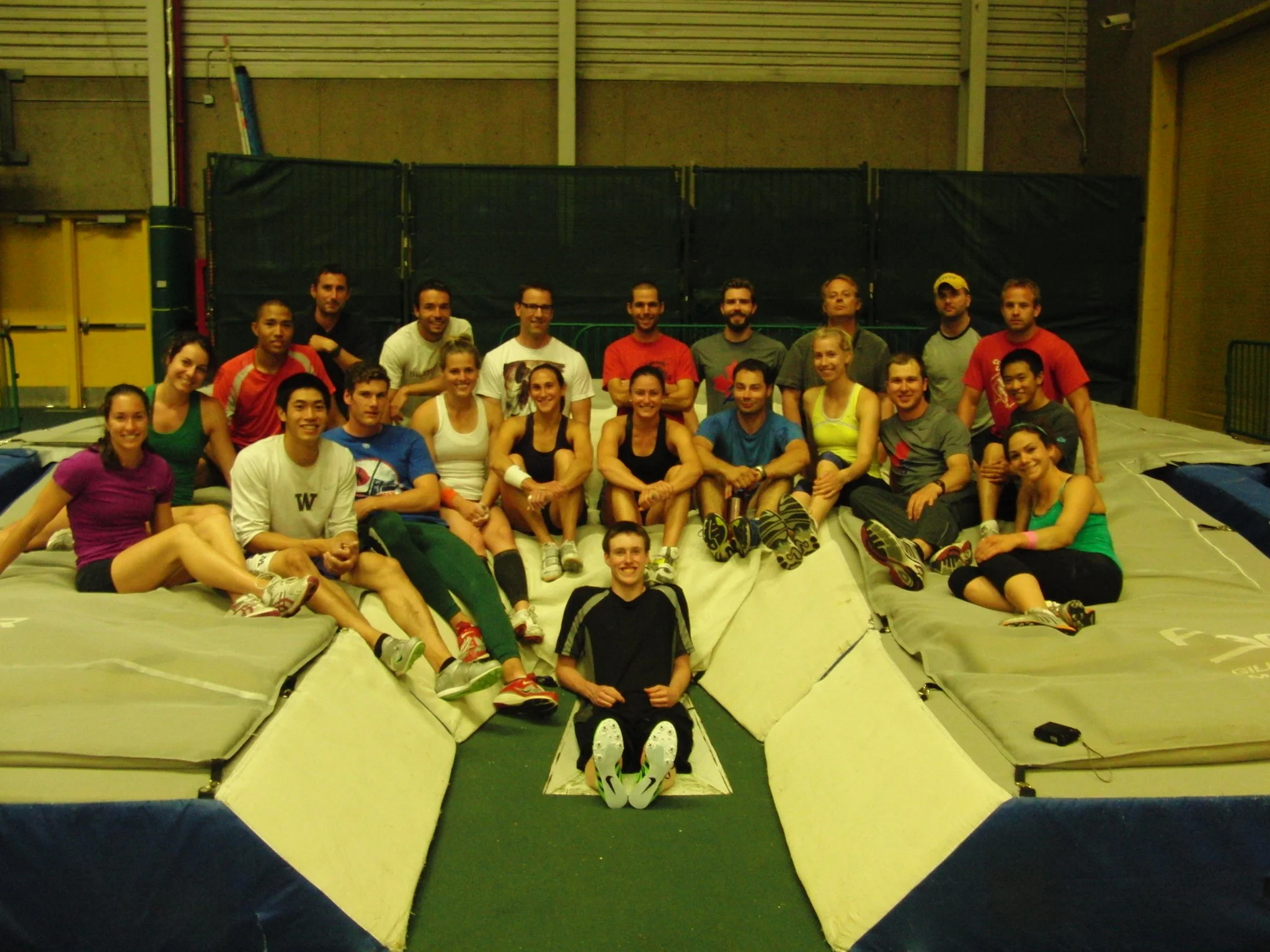 Many of Canada's top pole vaulters training in the Butterdome prior to the Edmonton International Track Classic